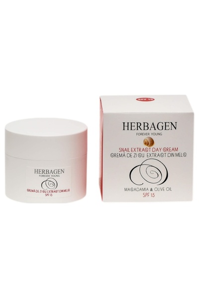 Herbagen Crema faciala de zi extract melc spf15 50g