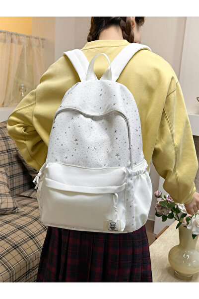 Take Two By Styli White Star Print Backpack