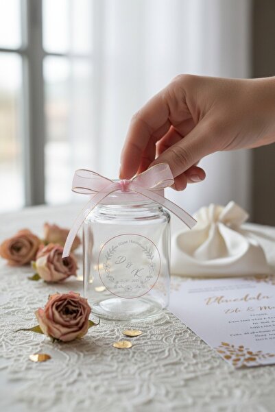 Kişiye Özel Kına-nişan-söz-nikah-düğün Etiketi-özel Kesim Gri Şeffaf Sticker 90 Adet