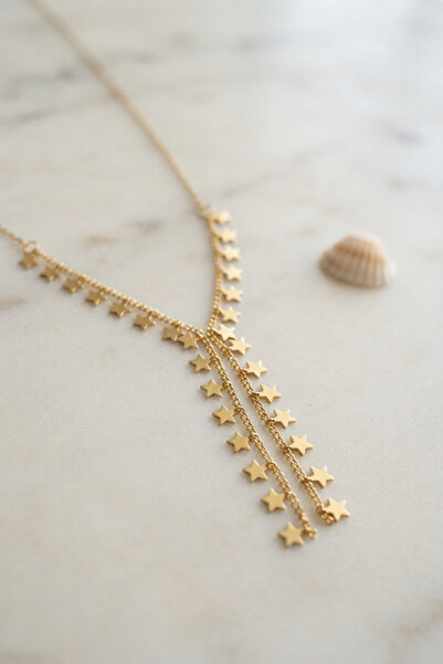 Lisinya Gold Brass Star Model Women's Necklace -