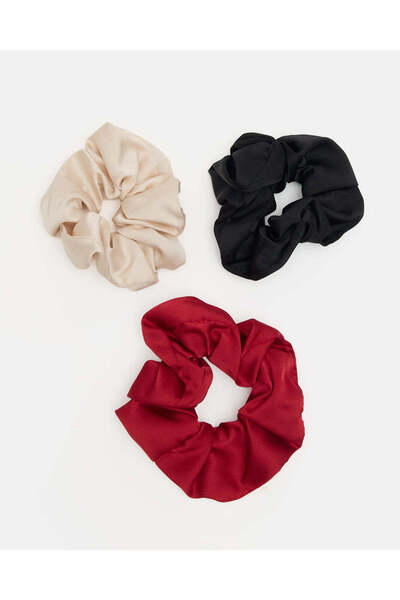REDTAG Women Assorted Scrunchies 3 Piece Set