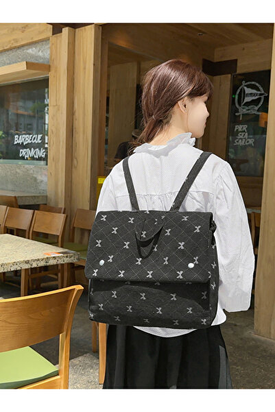 Take Two By Styli Black X Pattern Backpack