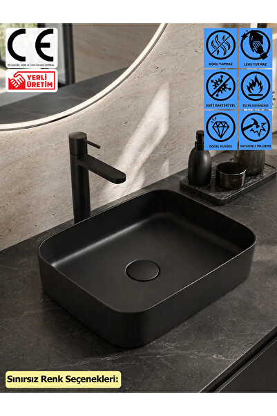Thorax Daisy Granit Çanak Banyo Evyesi, Leke Tutmaz ve Çizilmeye Dayanıklı Te...