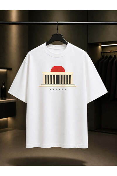 fame-stoned Ankara Anıtkabir Sun Printed Unisex 100% Cotton T-Shirt