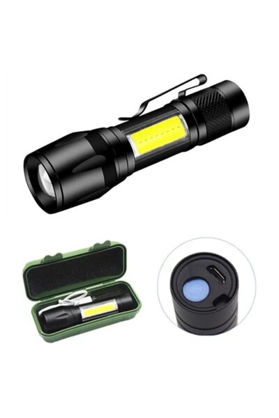 OEM Lanterna Multifunctionala Cu ZOOM Led CREE+COB, Carcasa aluminiu, rezistenta la apa, 10 cm