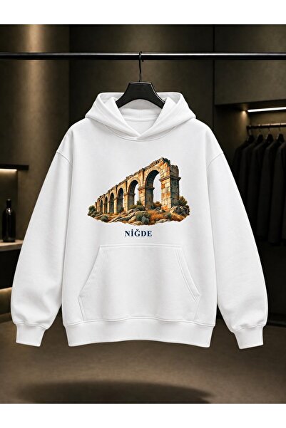 fame-stoned Niğde Tyana Water Belts Printed Unisex 100% Cotton Hooded Sweatshirt