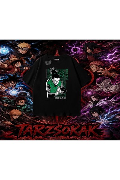 Tarzsokak Shikamaru Nara Naruto Anime Character Oversize Unisex T-Shirt White