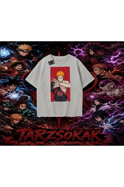 Tarzsokak تي شيرت Pain nagato Naruto Anime Character كبير الحجم للجنسين باللو...