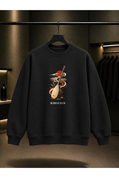 fame-stoned Kırşehir Bağlama Bozlak Printed Unisex 100% Cotton Sweatshirt