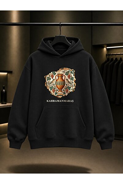fame-stoned Kahramanmaraş Germanicia Mosaic Printed Unisex 100% Cotton Hooded...
