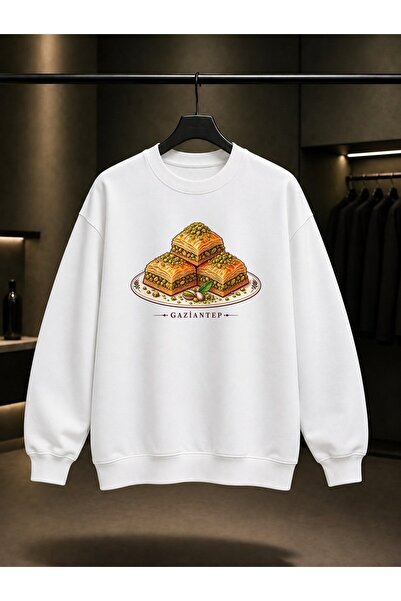 fame-stoned Gaziantep Antep Baklavası Printed Unisex 100% Cotton Sweatshirt