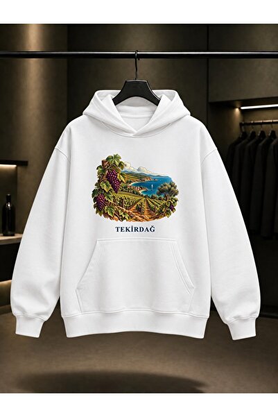 fame-stoned Tekirdağ Şarköy Bağları Printed Unisex 100% Cotton Hooded Sweatshirt