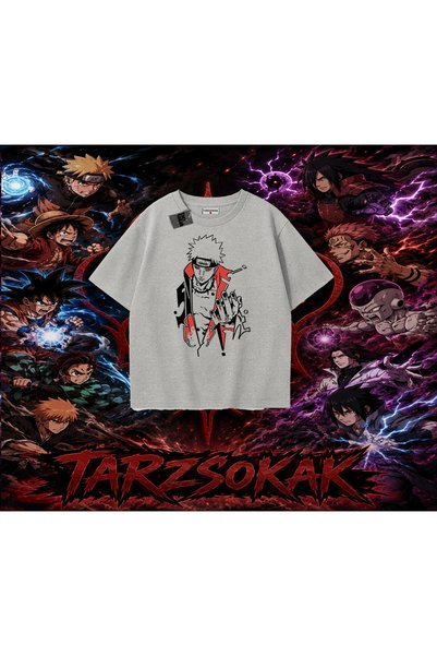 Tarzsokak تي شيرت Pain nagato Naruto Anime Character كبير الحجم للجنسين باللو...
