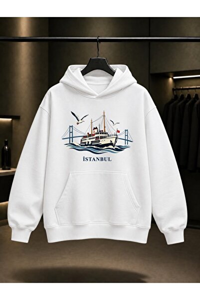fame-stoned Φούτερ με κουκούλα Istanbul Bosphorus με στάμπα, Unisex, 100% βαμ...