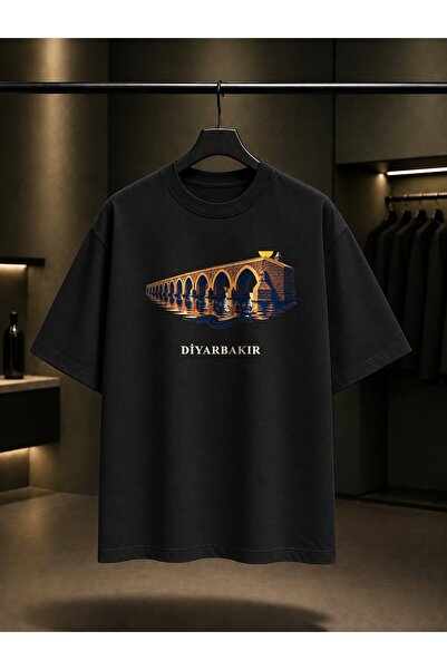 fame-stoned Diyarbakır Ten-Eyed Bridge Printed Unisex 100% Cotton T-Shirt