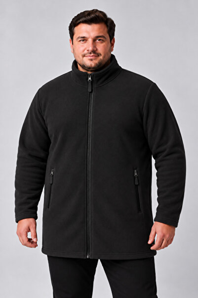 CALİA Regular Fit Dik Yaka Tam Fermuarlı Büyük Beden Polar Hırka Erkek HIRKA