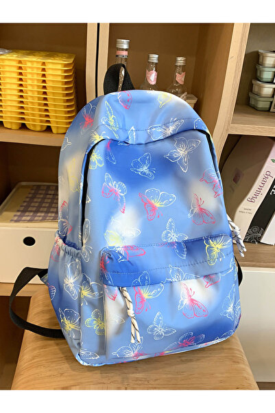 Take Two By Styli Blue Butterfly Print Backpack