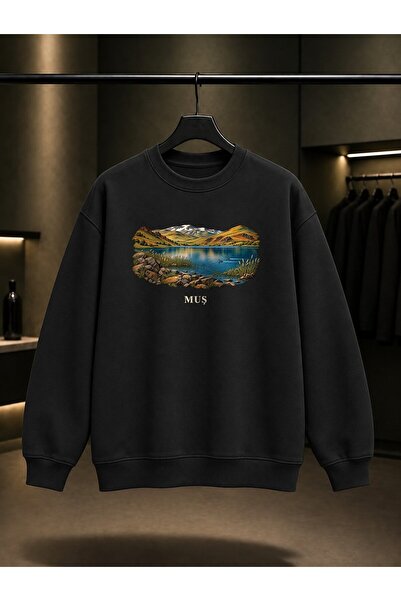 fame-stoned Mush Hamurpet Lake Printed Unisex 100% Cotton Sweatshirt