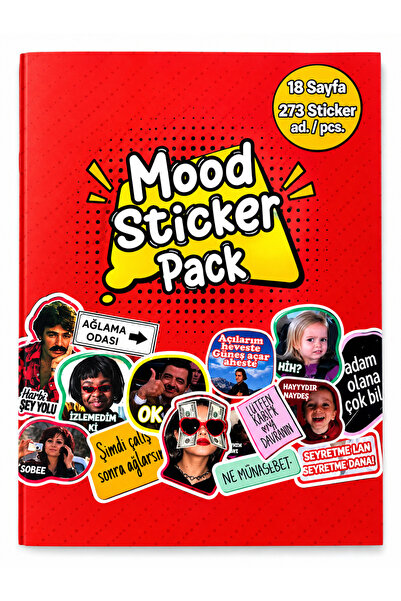 Mood Sticker Pack Eğlenceli Türkçe Sticker Seti – 273 Adet 18 Sayfa Sticker
