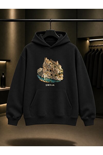 fame-stoned Şırnak Finik Kalesi Printed Unisex 100% Cotton Hooded Sweatshirt
