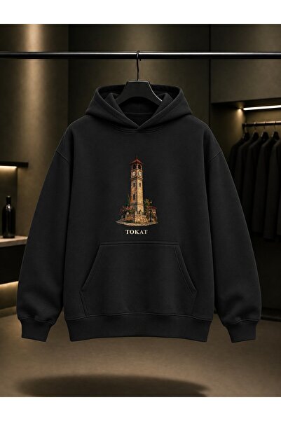 fame-stoned Tokat Clock Tower Printed Unisex 100% Cotton Hooded Sweatshirt