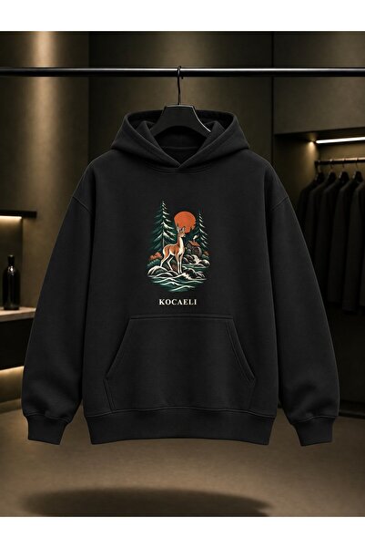 fame-stoned Kocaeli Ormanya Printed Unisex 100% Cotton Hooded Sweatshirt