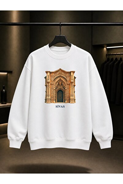 fame-stoned Sivas Divriği Taçkapı Printed Unisex 100% Cotton Sweatshirt