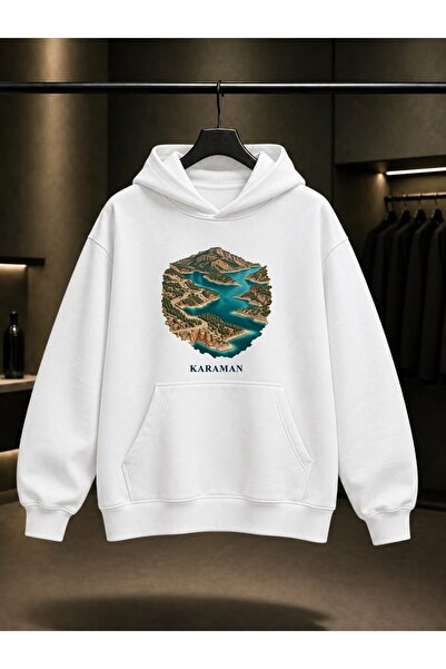 fame-stoned Karaman Ermenek Turquoise Printed Unisex 100% Cotton Hooded Sweat...