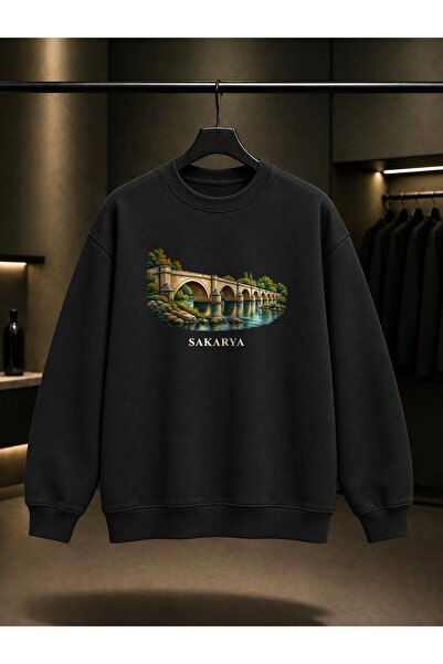 fame-stoned Sakarya Justinianus Bridge Printed Unisex 100% Cotton Sweatshirt