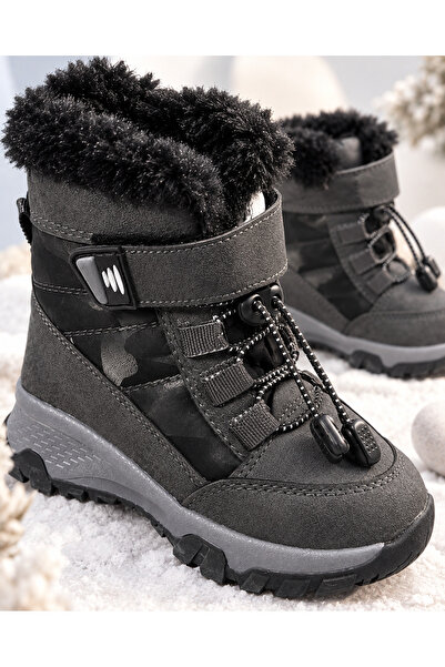 BURUNİ Children's Winter Platform Sole Mini Boots Comfortable Daily Model