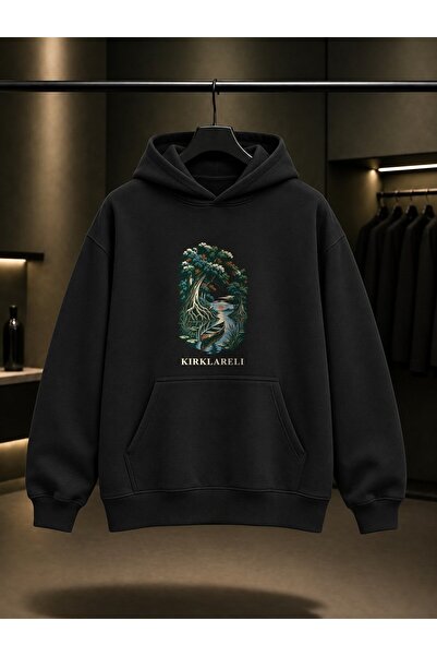 fame-stoned Kırklareli İğneada Longoz Printed Unisex 100% Cotton Hooded Sweat...
