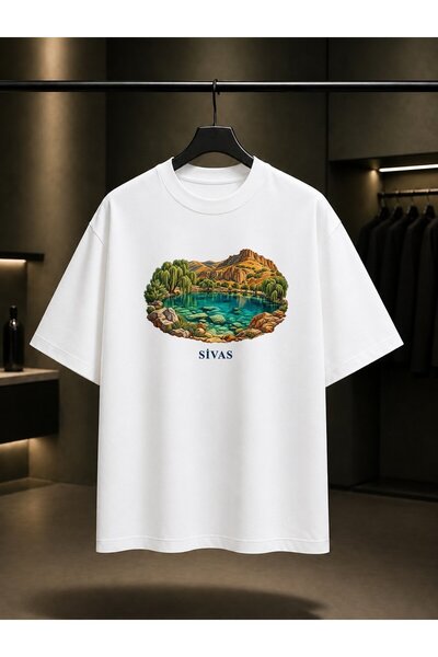 fame-stoned Sivas Gökpınar Lake Printed Unisex 100% Cotton T-Shirt