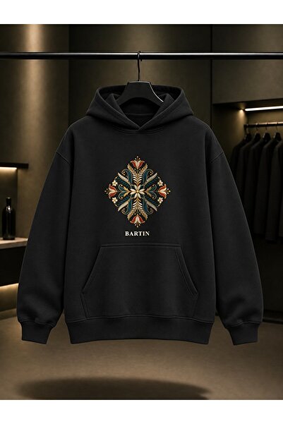fame-stoned Bartin Tel Kirma Printed Unisex 100% Cotton Hooded Sweatshirt