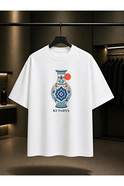 fame-stoned Kütahya Tile Vase Printed Unisex 100% Cotton T-Shirt