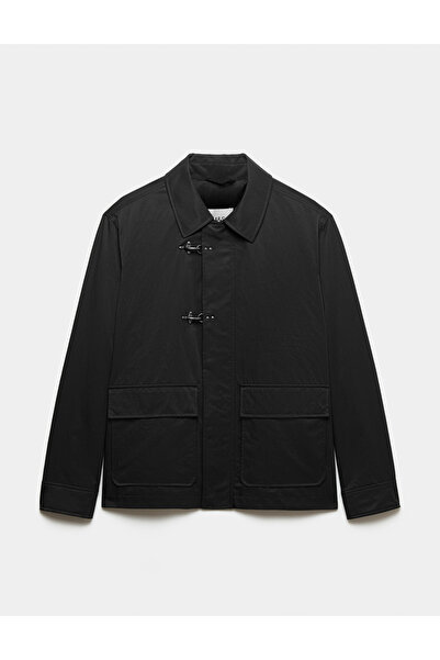 Marks & Spencer Dokulu Siyah Fireman Mont