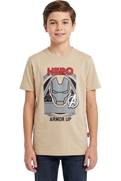 Marvel Iron Man “Hero Armor Up” Oversized Drop Shoulder T-Shirt for Teen Boys