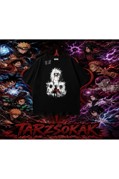 Tarzsokak تي شيرت Jiraiya Naruto Anime Character كبير الحجم للجنسين باللون ال...