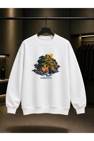 fame-stoned Giresun Island Printed Unisex 100% Cotton Sweatshirt