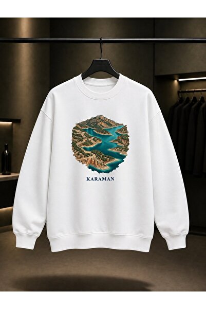 fame-stoned Karaman Ermenek Turquoise Printed Unisex 100% Cotton Sweatshirt