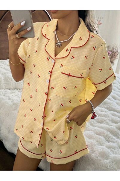 Take Two By Styli Multi-Color Checked Shirt and Shorts Pyjama Set