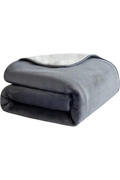 GENERAL Waterproof Dog Blanket, 3-layer Flannel and Sherpa Pet Throw, Reversi...