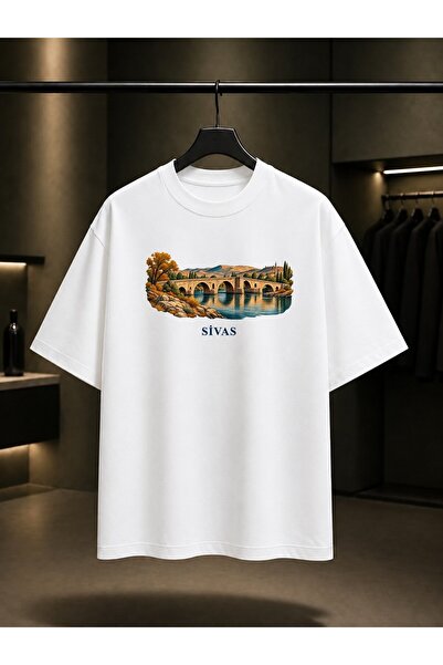 fame-stoned Sivas Curve Bridge Printed Unisex 100% Cotton T-Shirt