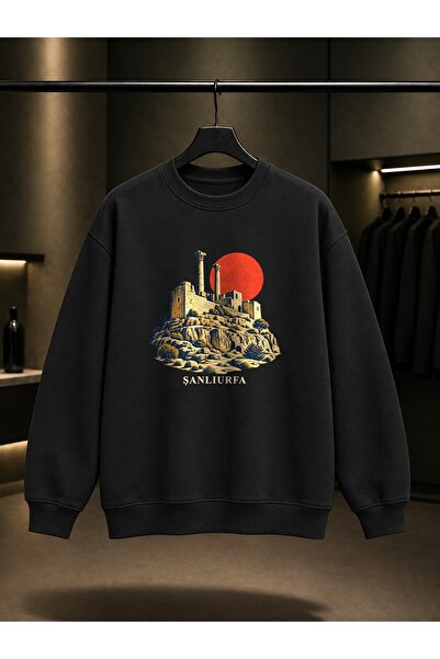 fame-stoned Şanlıurfa Castle Printed Unisex 100% Cotton Sweatshirt
