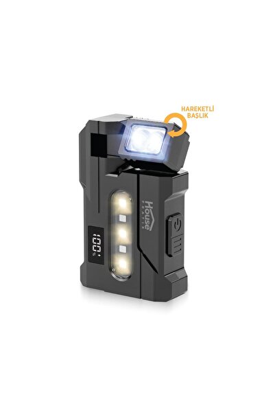 House Pratik HP113 Şarjlı LED El Feneri 159 lm 6 Mod Manyetik Taban Type-C 12...