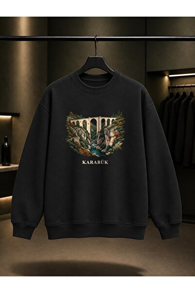 fame-stoned Karabük İncekaya Printed Unisex 100% Cotton Sweatshirt