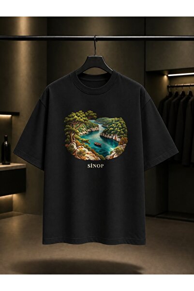 fame-stoned Sinop Hamsilos Dark Printed Unisex 100% Cotton T-Shirt