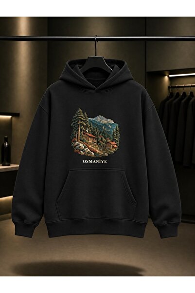 fame-stoned Osmaniye Zorkun Yaylası Printed Unisex 100% Cotton Hooded Sweatshirt