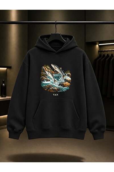 fame-stoned Φούτερ με κουκούλα Van İnci Kefali με στάμπα, Unisex, 100% βαμβάκι