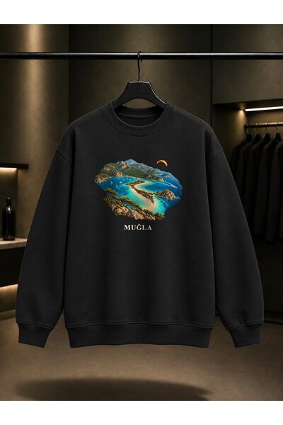 fame-stoned Muğla Dead Sea Printed Unisex 100% Cotton Sweatshirt