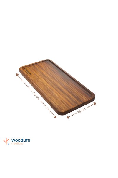 WOODLIFE صينية خشبية مستطيلة 50 × 25 سم